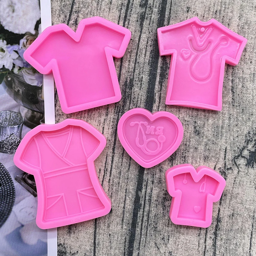 Nurse Uniform Silicone Cake Baking Mold Sugarcraft Chocolate Cupcake Resin Tools Fondant Decorating Tools