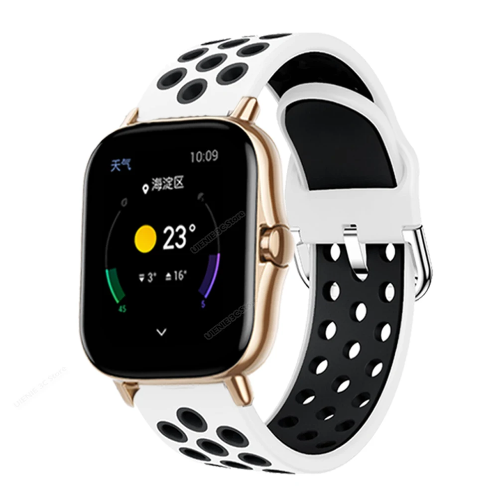 ل gts2 سيليكون حزام الساعات ل شاومي Huami Amazfit GTS 2/Haylou LS02/GTR 42 مللي متر/بيب لايت سوار معصمه الرياضة Correa