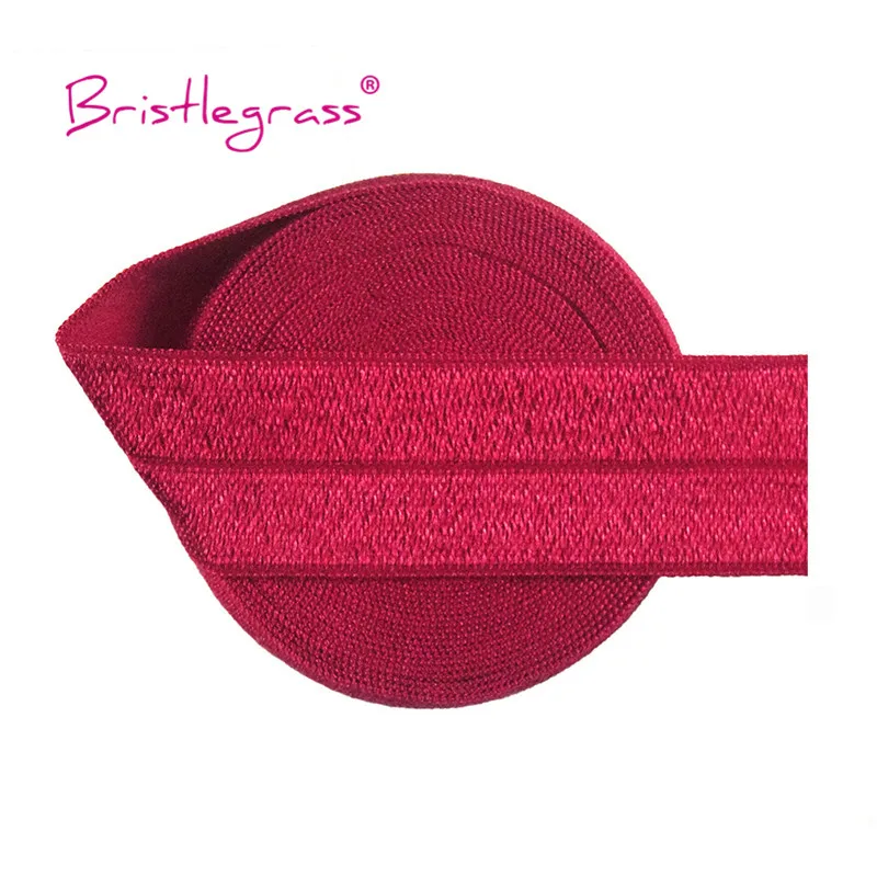 BRISTLEGRASS Großhandel 50 Yard 1 Zoll 25mm Glänzendes FOE Faltbares Elastisches Spandex-Satinband für Stirnbänder, Haarbänder, Kleider und DIY-Näharbeiten – Detail 5