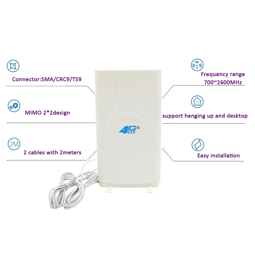 Antena 3G 4G alto guadagno 30dBi MIMO Dual SMA TS9 CRC9 connettori ripetitore di segnale WiFi por módem, enrutador de punto de acceso móvil