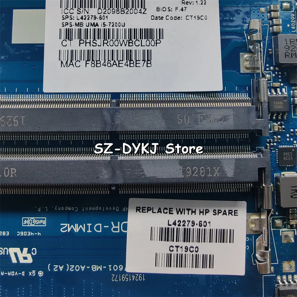 Para HP PAVILION 14-CK 14-CK0518SA placa base de computadora portátil I5-7200U CPU L42279-001 L42279-601 l42808-601 6050A2977601 placa base