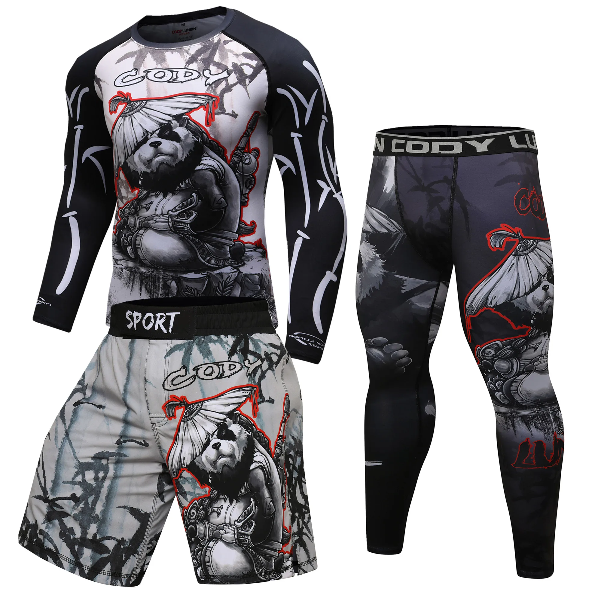 jiu jitsu Rashguard men\'s t-shirts hosen mma shorts bjj Boxeo kickboxing jerseys rash guard Gym Clothing mma Boxing T-shirt set