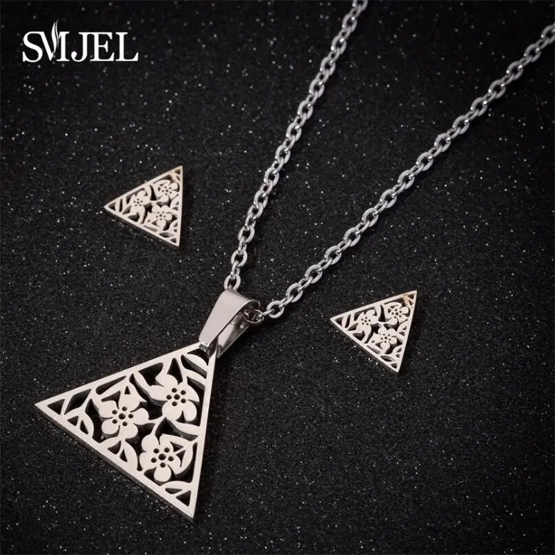 Women's Stainless Steel Coconut Tree Necklace & Earrings Set