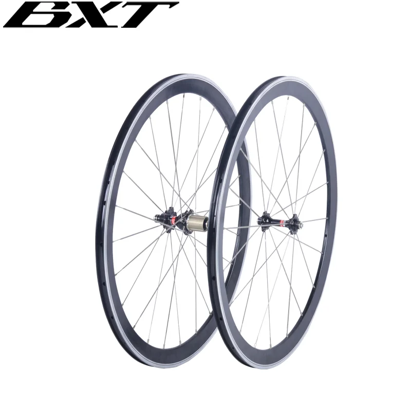 BXT 700C V-Brake Alloy Wheels, No Carbon, Road Bicycle, Aluminium Clincher, Novatec Hub, Chinese Bicycle Wheels