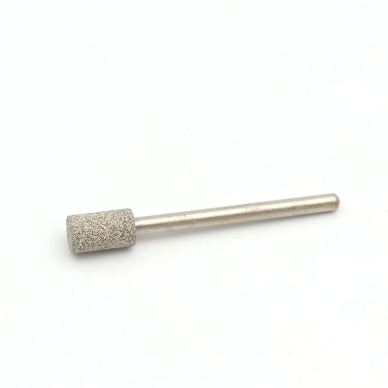 5pcs 3mm Shank Brazed Cylindrical Diamond Grinding Head Burrs Carving Peeling Bits Tools For Jade Stone Glass Metal Ceramic Mill