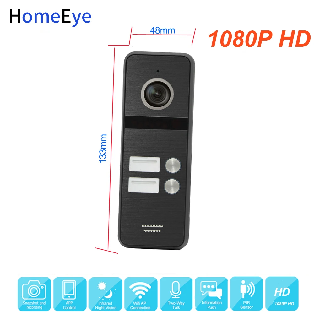 AHD 1080P WiFi IP Video Tür Telefon Video Intercom Startseite Access Control System für 2 Wohnung Tuya APP Remote control Türklingel