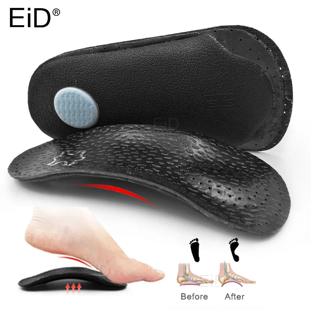 EiD 3/4 Leather orthopedic shoes insole for flat feet arch support  orthotic shoes sole Insoles for feet men and women foot care