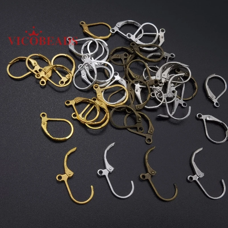 Hooks Lever Back Splitring Earring Semicircle Earring Gold Silvers Bronze Plated For Jewelry 30Pcs/1Lot