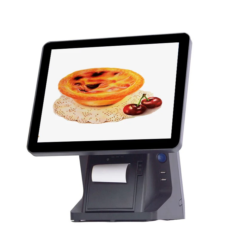 

Excellent quality Cash Register with printer VFD POS machine 15 inch touch screen POS system for retailers and supermarkets