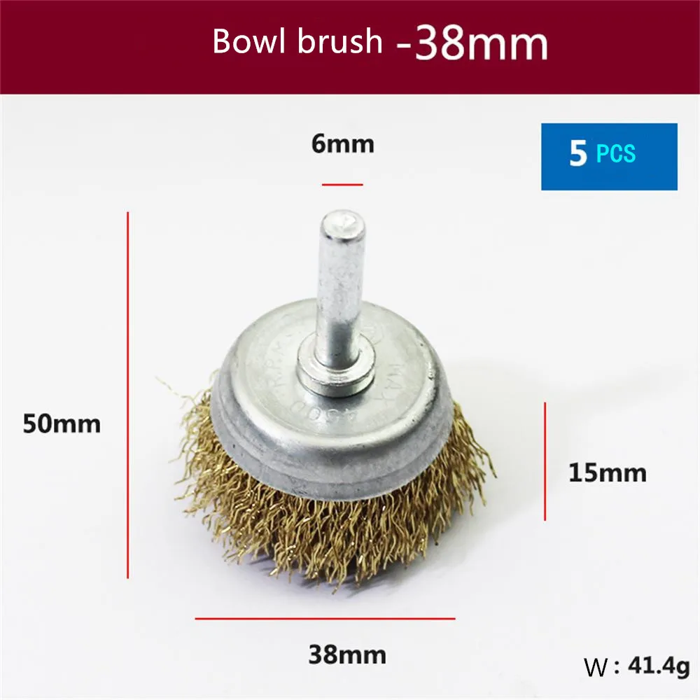 5pcs wire brushes with 6MM handle are suitable for grinding and derusting polishing electric grinder electric angle grinder