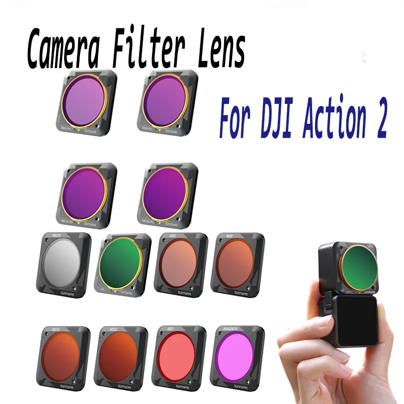 ND NDPL Set For DJI Osmo Action2 CPL Filter MCUV Diving Filters Red Purple Pink Lens For DJI Action 2 Drone Accessories