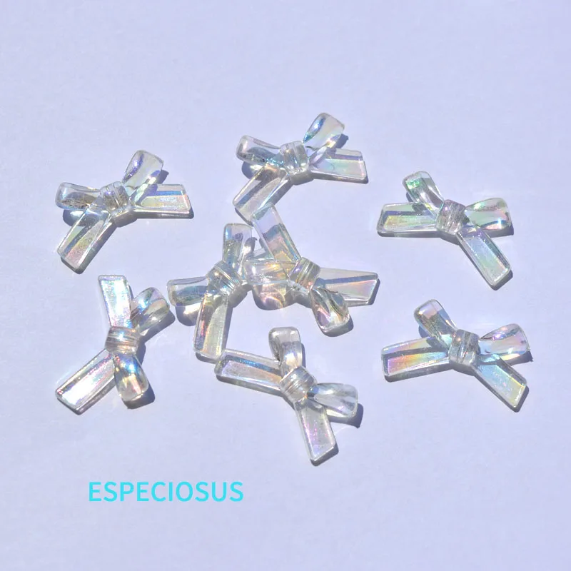 DIY Necklace Department Cartoon Bow Charms Multi Color Plated Bowknot Pendants Big Acrylic beads 34*19MM Jewelry Making Findings