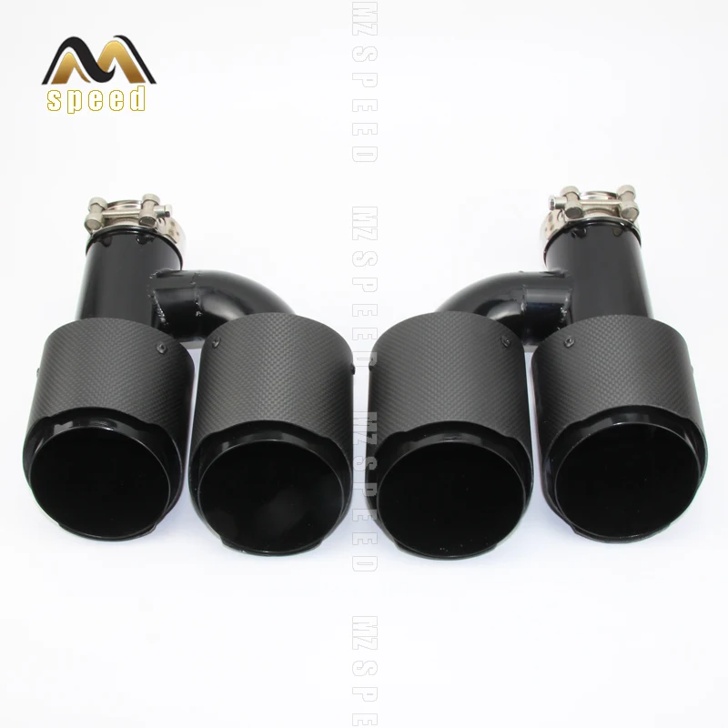 car accessories Exhaust muffler double tailpipe throat without light optional carbon fiber 304 stainless steel black for BMW E46