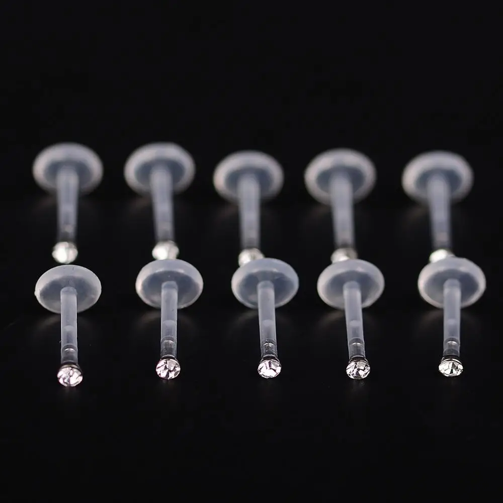 25Pcs Simple Acrylic Lip Studs Set Sparkly Push In Labret Monroe Tragus Cartilage Body Piercing High Quality Lip Studs Wholesale