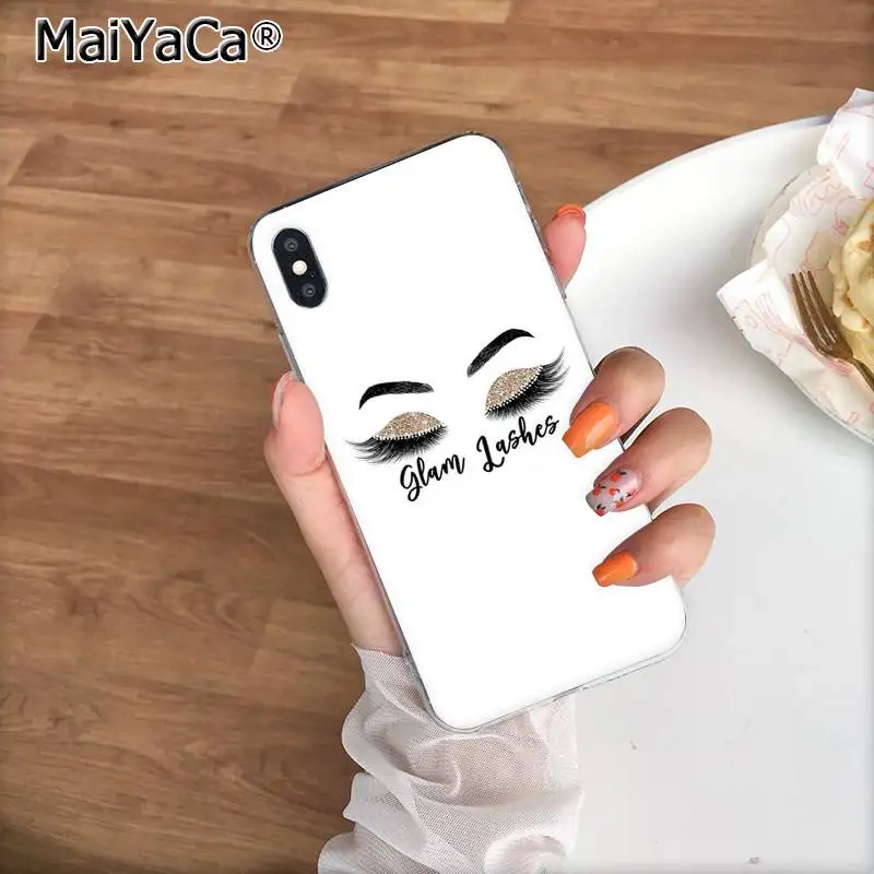 MaiYaCa eyelash Makeup Lip Phone Case Cover for Apple iPhone 11 pro 8 7 6 6S Plus X XS MAX 5 5S SE XR cover