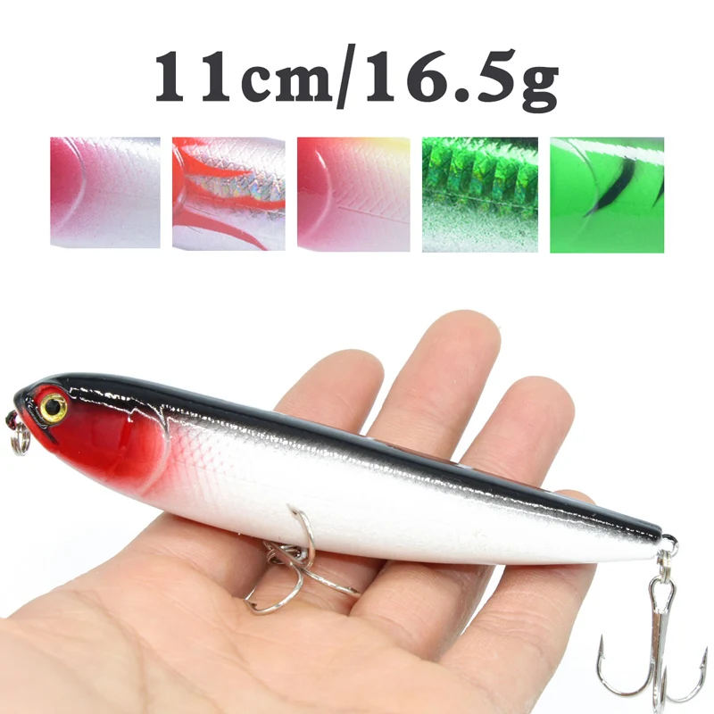 1pcs Pencil Lure Fishing Bait 110mm 16.5g Artificial Hard Lures Minnow Baits Floating Topwater Surface Fishing Tackle