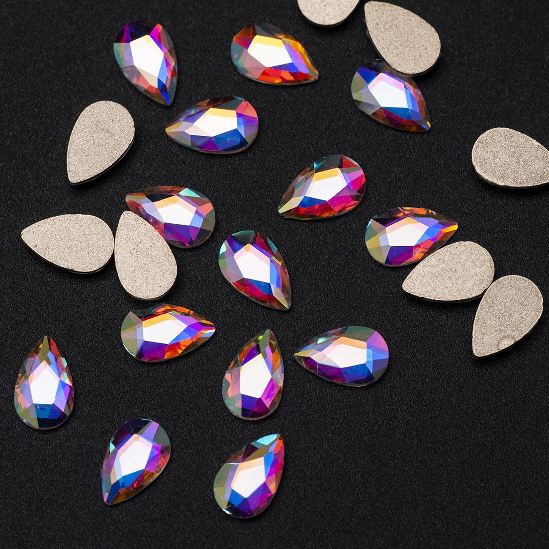 20pcs Glass Crystal Rhinestones 3D Water Drop Stones Nail Art Garment Decoration Strass Polishing Charm Design Accessories