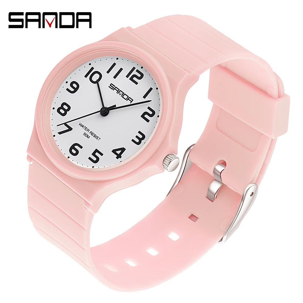 Fashion Sanda Brand Waterproof Simple Watches Women Student Unisex Watch Ladies Clock Female Relogio Feminino Reloj Mujer