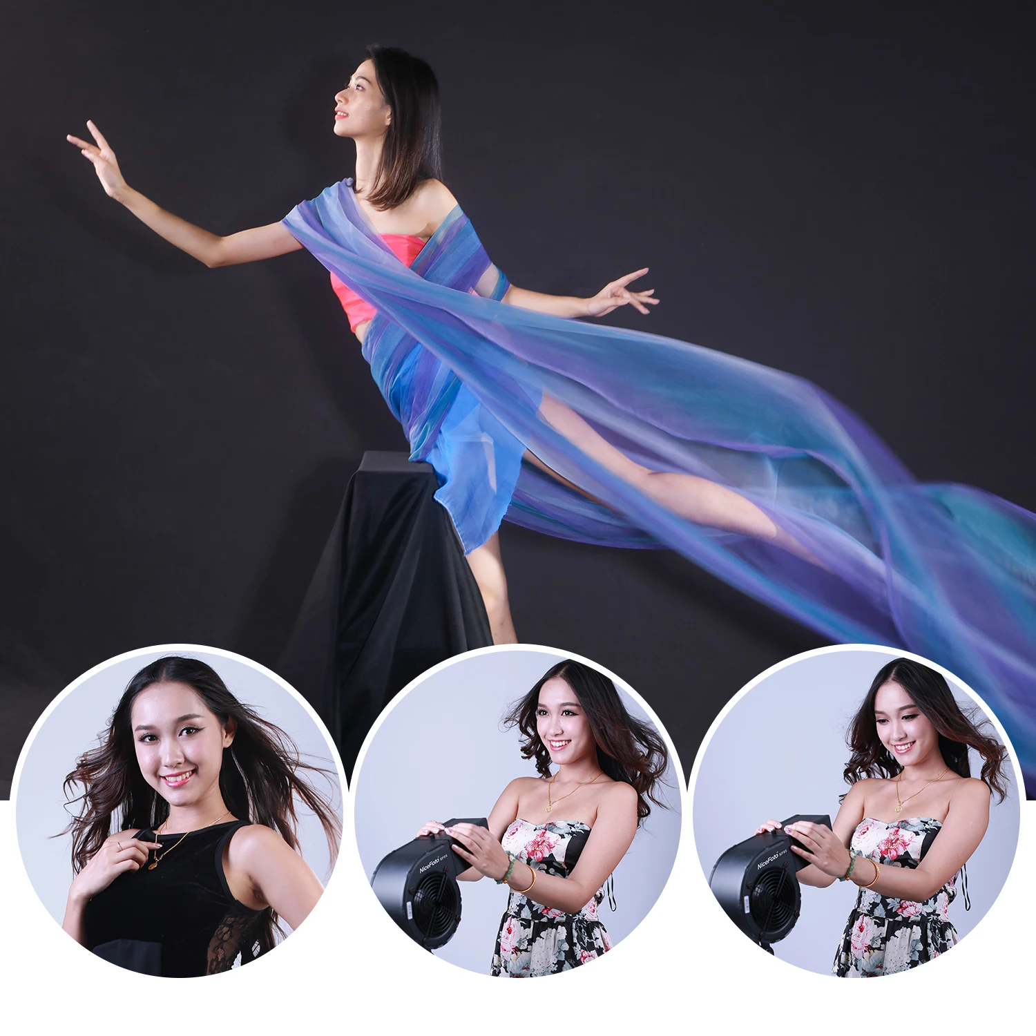 NiceFoto SF05 Studio photo Photography accessories Wind Hair Blower Stream Fan for Taking Fashion Portrait Photos