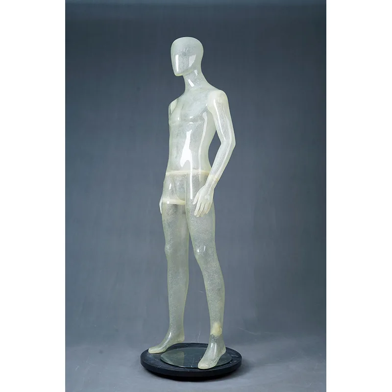 Fiberglass Transparent Male Full Body Mannequin For Window Clothing Underwear Display Lady Mannequin Stand