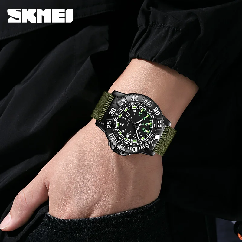 SKMEI Quartz Men\'s Watch Luxury Nylon Strap Quartz Watches Top Brand Fashion Dress Business Wristwatch Simple Dial Design Clock