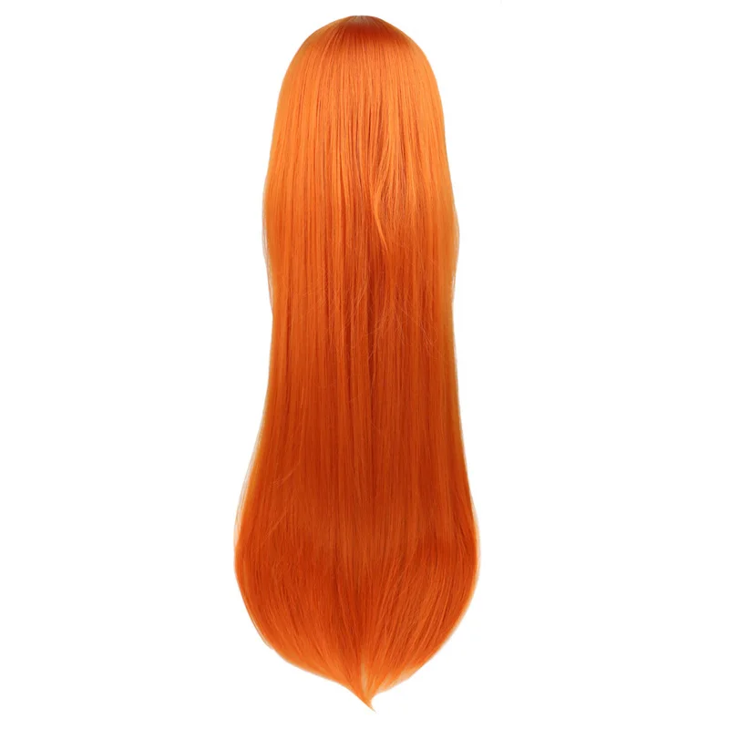 80cm Long Straight Asuka Orange Cosplay Costume Wig + Wig Cap