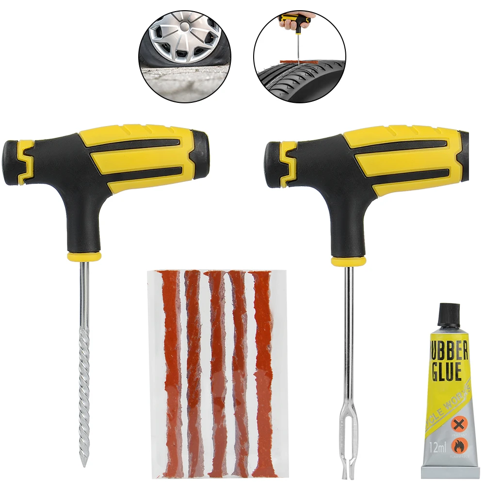 

Car Tire Repair Set Auto Tyre Drilling Cement Tool Kit Puncture Plug Practical Hand Tools for Truck Motorbike