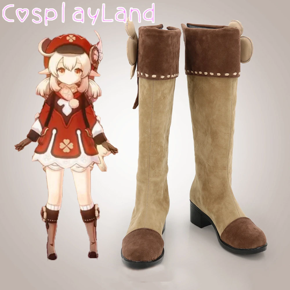 

Game Genshin Impact Klee Cosplay Boots Shoes Leather Shoes Cosplay Accessories Halloween Party Shoes for Women Long Shoes