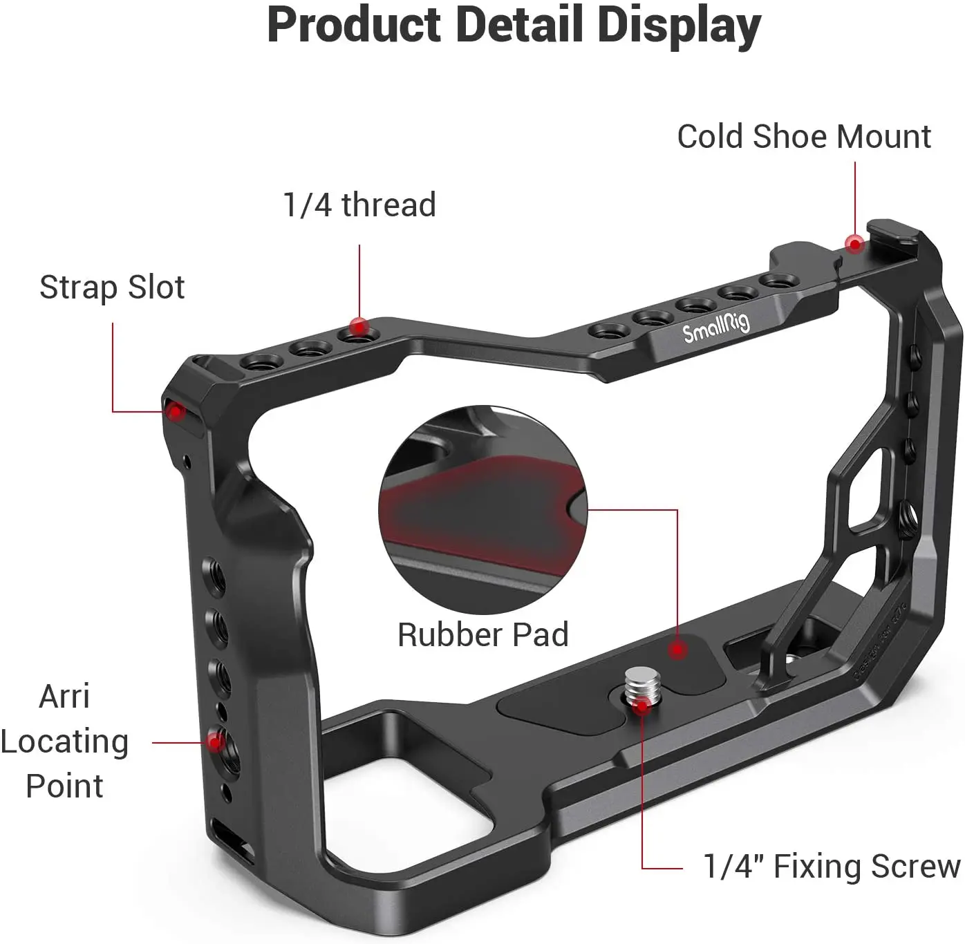 SmallRig DSLR a7c klatka operatorska do sony a7c Cage rig z zimnym butem 1/4 \'\'Arri Hole do mikrofonu ledowe światło wypełniające rozszerzenie 3081