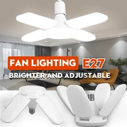 Ampoule Led E27 lampe Led pour la maison 220v 30W 45W 60W 80W ventilateur pliable Lampara 6500K ampoules pour la maison salon Garage éclairage