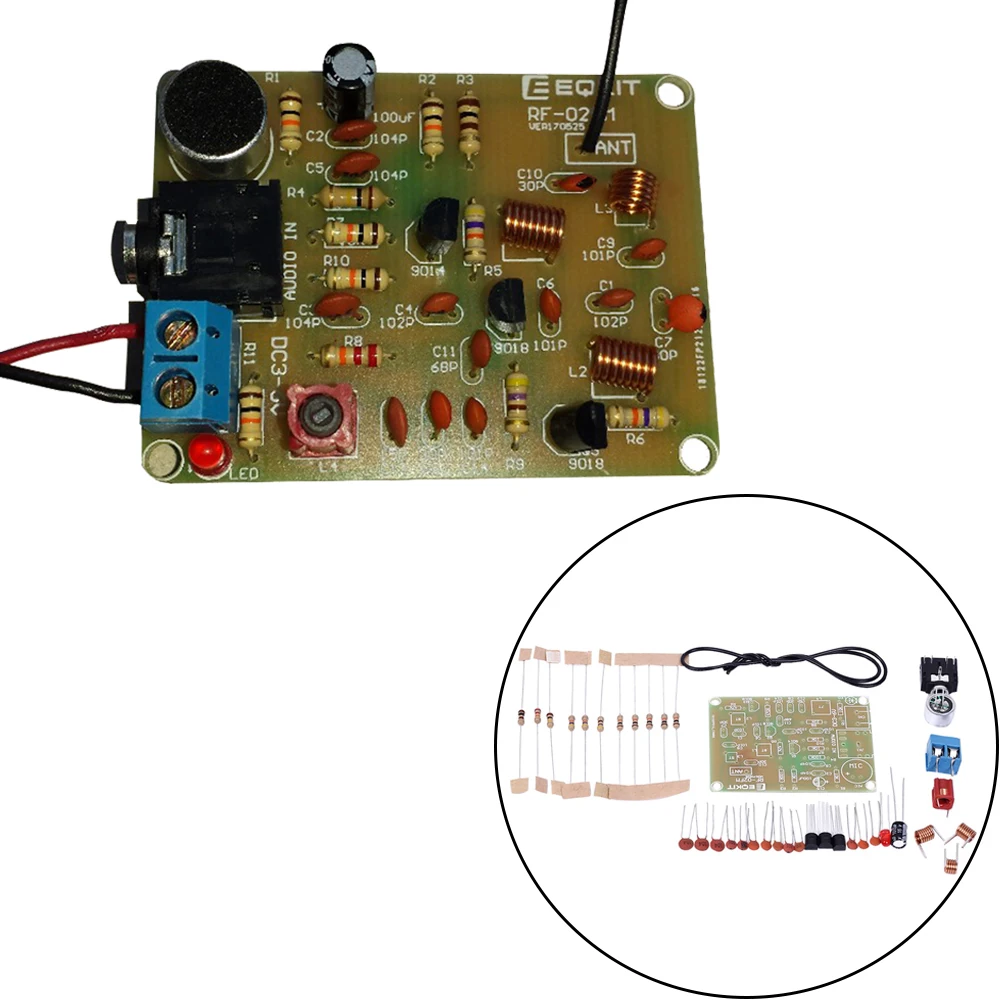 DIY Electronic Kit 87-108MHz Stereo FM Radio Receiver Transmitter Module Soldering Practice with Microphone DSP PLL FM Board