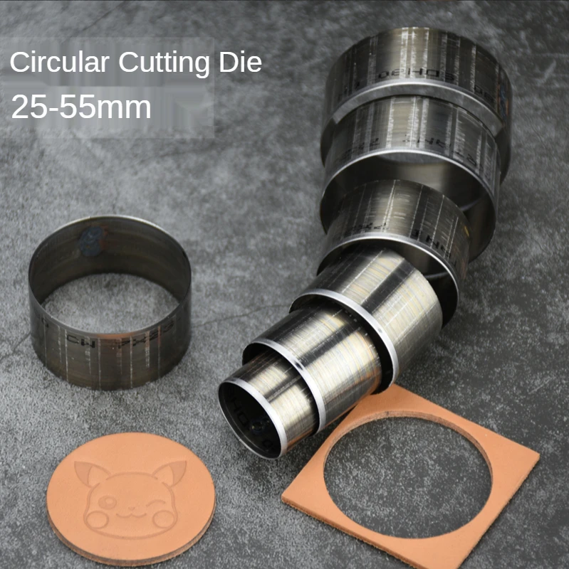 

Round Leather Die Cutting Tools Round Knife Mold Punching Cutter Bell Trimming Manual Diy Japanese Knife 25*55mm 7pcs/set Craft