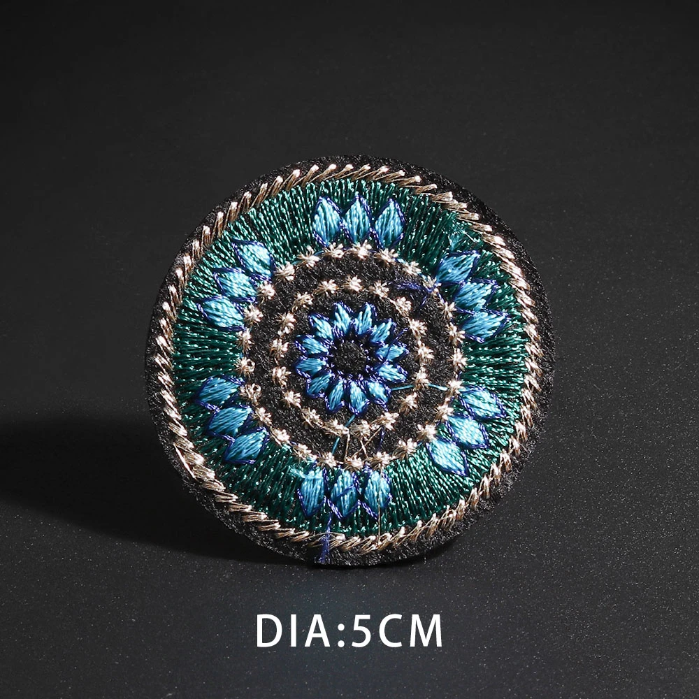 Ethnic style round embroidery patches Flower tube colourful Bags dresses pants decoration Badge Chinese style Accessories