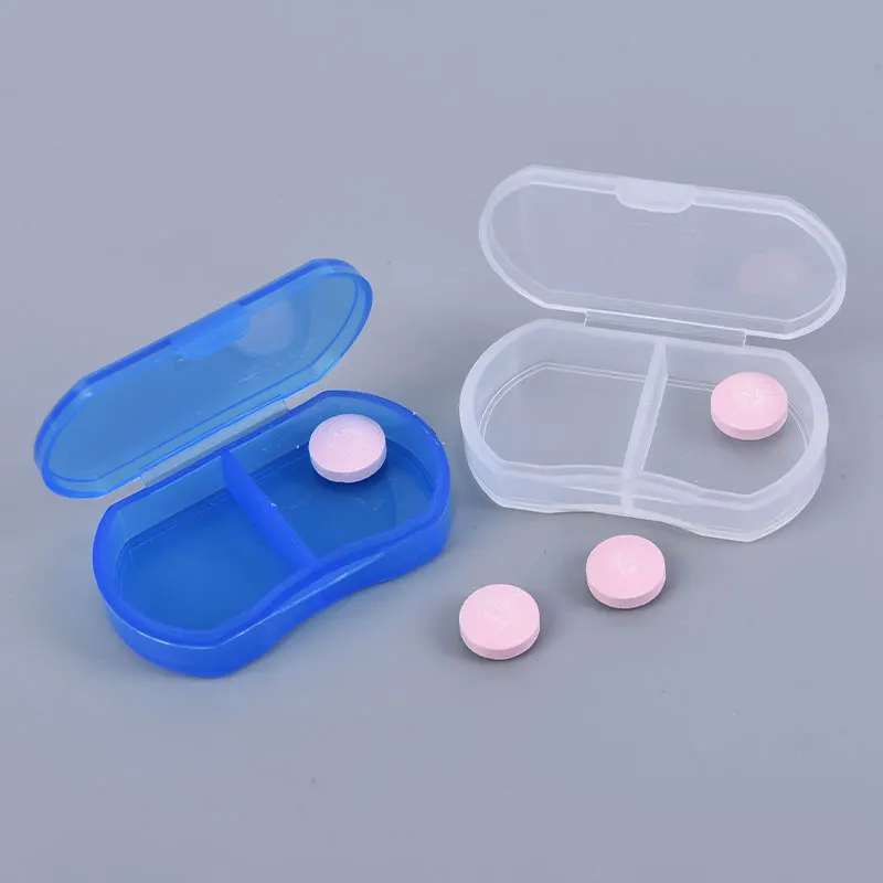 1pcs 2 Grids Mini Pill Box Portable Pills Medicine Drugs Case Box Secret Stash Pill Container Tool