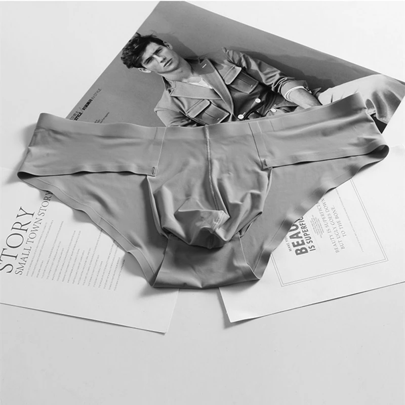 Calzoncillos slip elásticos para hombre, ropa interior, sin costuras, transpirable, ultrafino, suave, tiro bajo
