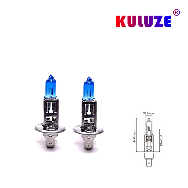 KULUZE 2Pcs  H7 H4 Super White Headlights H8 H9 H11 55W 12V Quartz Halogen Bulb HB3 HB4 100W auto High low Light 9012 6000K