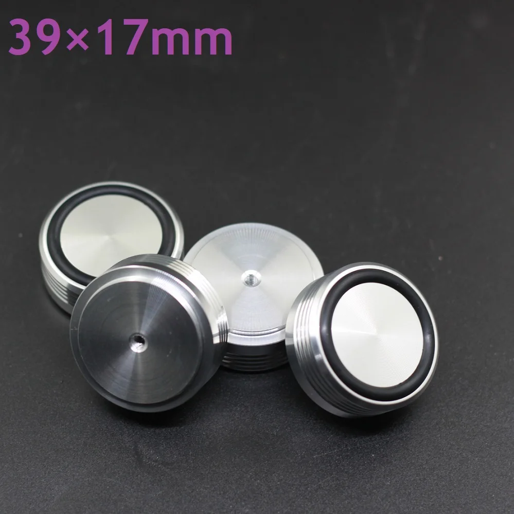 Anodized Aluminum Machine Feet 39mm DIY Enclosure Shock Absorb Aniti Skid Nail Pad Audio Speaker Foot