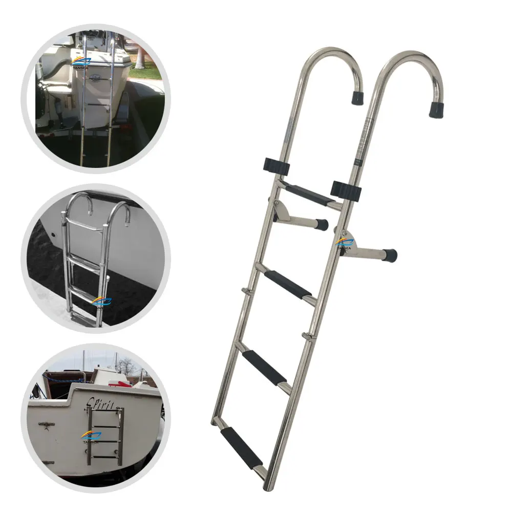 1.65m Stainless steel 304 folding launch ladder hook hanging ladder handrail ladder boarding ladder ship marine accessories