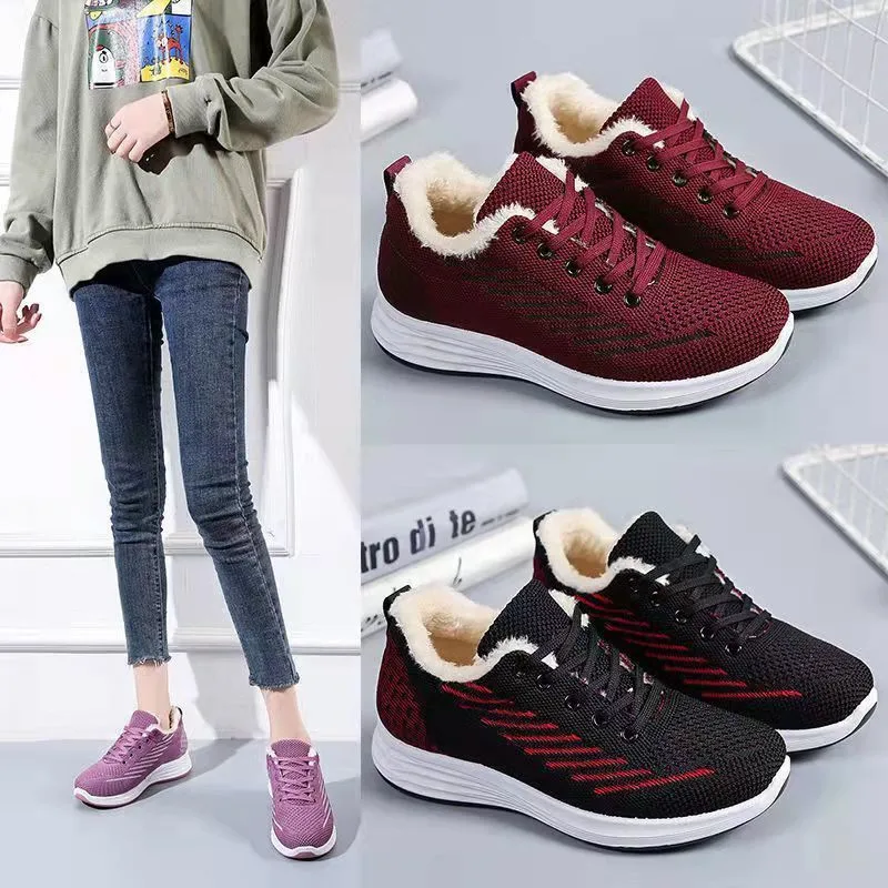 

Winter Brand Tenis Feminino Women Mesh Plush Gym Sport Shoes Women Tennis Shoes Female Stable Athletic Fitness Sneakers Trainers