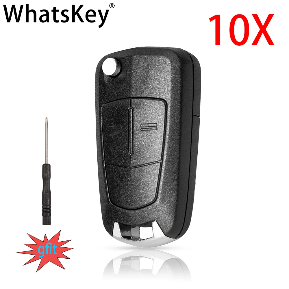 

10Pcs/Lot 2 Buttons Flip Remote Folding Car Key Fob Case For Opel Vauxhall Corsa D Astra J G Zafira A Vectra B Mokka G Insignia