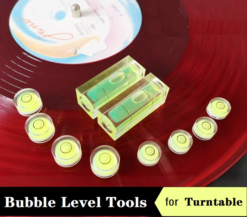 Livella a bolla Phono ad alta precisione di perline Mini livella a bolla rotonda acrilica Strumenti Strumento orizzontale per giradischi