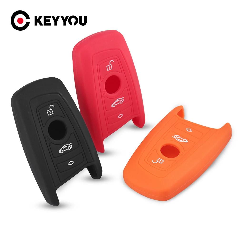 KEYYOU For BMW F CAS4 5 7 Series F10 F20 F30 335 328 535 650 Remote Holder Protect Silicone Smart Key fob Cover Case