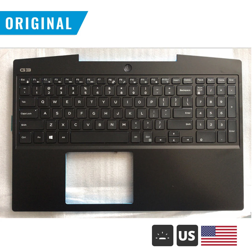 

Новый оригинальный Упор для рук с клавиатурой с подсветкой для Dell 15 G3 3590, верхняя крышка чехла белого цвета 0P0NG7