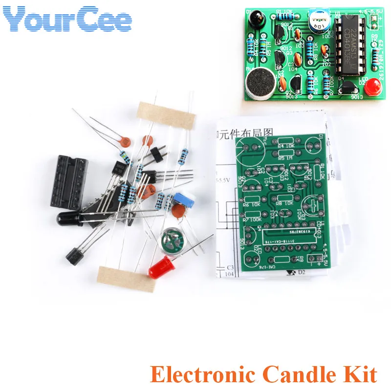 Lampu lilin elektronik Analog rangkaian simulasi peniup lampu DIY Kit Modul celana pengatur waktu komponen elektronik