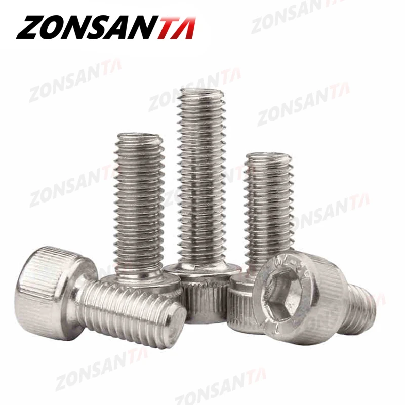 ZONSANTA Innensechskantschraube mit Innensechskant M1,4 M1,6 M2 M2,5 M3 M4 M5 M6 M8 304 Edelstahl DIN912 Innensechskantschraube – Detail 6