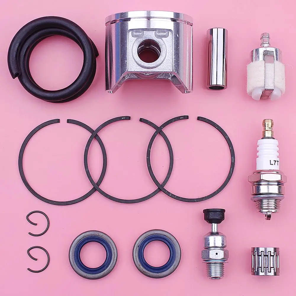 

47mm Piston Ring Oil Seal Kit For Husqvarna 359 357 Chainsaw 537157202 Decompression Valve Fuel Filter Line Needle Bearing