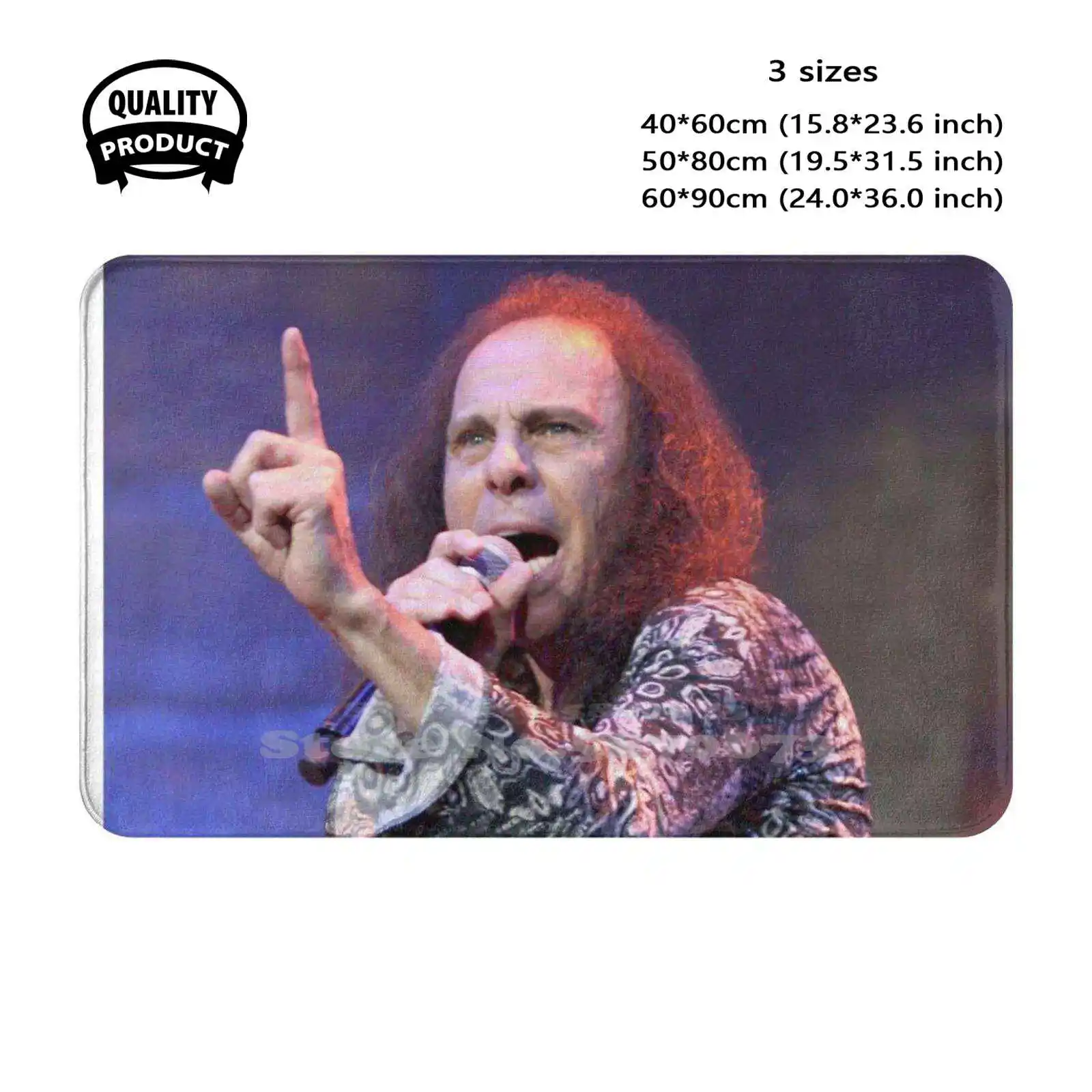 Ronnie James Dio - Color Photograph Soft Cushion Home Carpet Door Mat Car Rug Color Photo Singer Ronnie James Dio Performing On