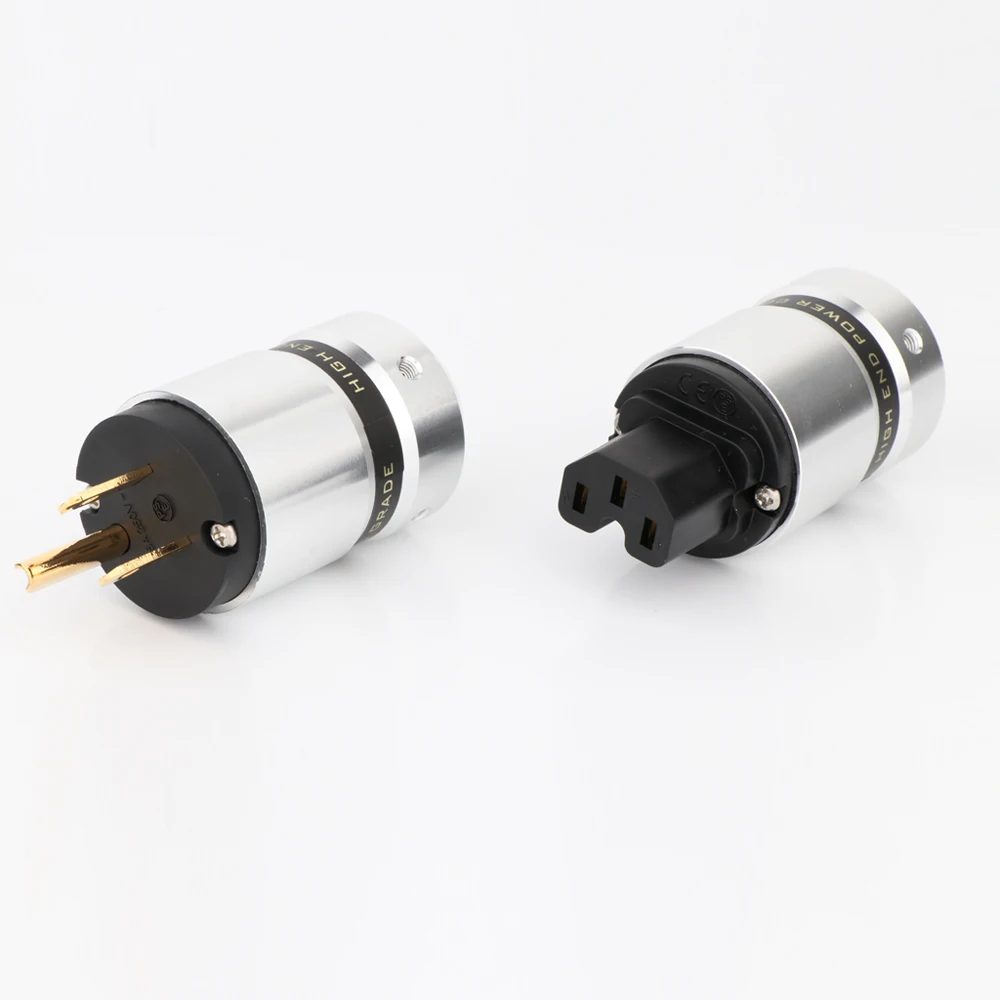 Paar Hi-End Rhodium/Gold/Rot ver kupfert uns Netz stecker Stecker iec Buchse DIY Netz kabelst ecker – Detail 9