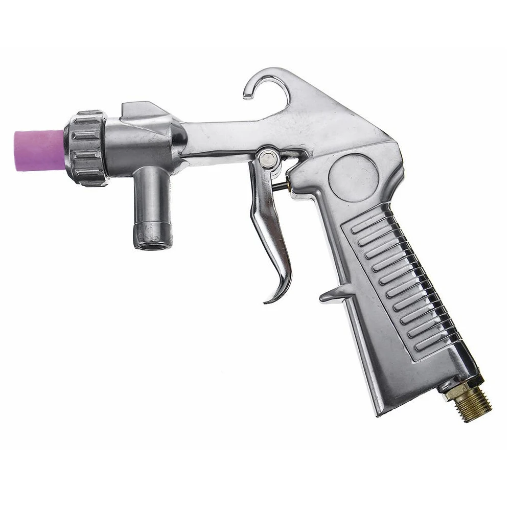 7Pcs Abrasive Air Sand Blasting Gun Kit 1 เซรามิคหัวฉีด 1 สตีล 1 ทรายดูดท่ออุตสาหกรรมSandblasterปืน