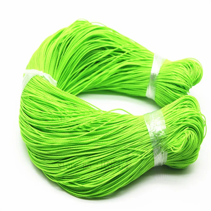 400meters 100m Polyester1mm Cord Fluorescent green String Thread jewely bracelet rope Textile Garment Bags diy accessories